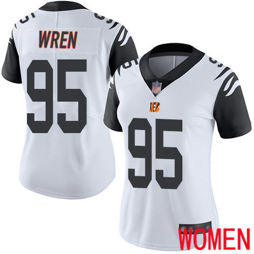 Cincinnati Bengals Limited White Women Renell Wren Jersey NFL Footballl #95 Rush Vapor Untouchable